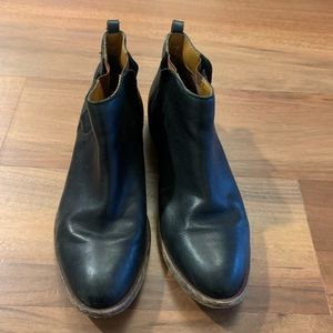 Black Leather Ankle Booties